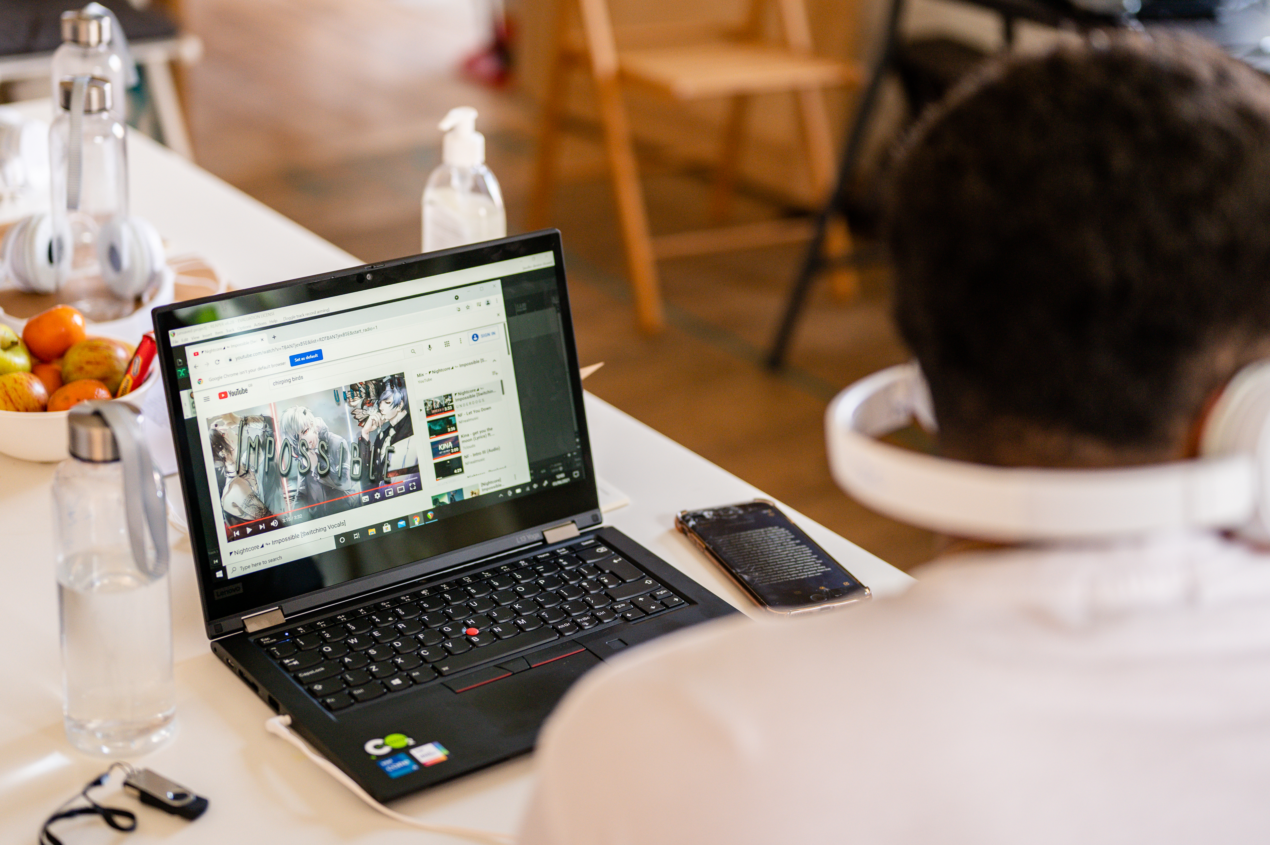 view of laptop with images on the screen